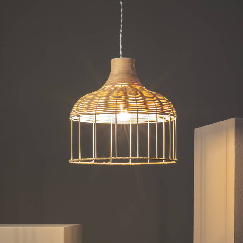 Candeeiro Suspenso Rattan e Metal Sliema