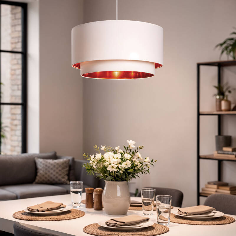 Candeeiro Suspenso Tecido Bello Duo Reflexo