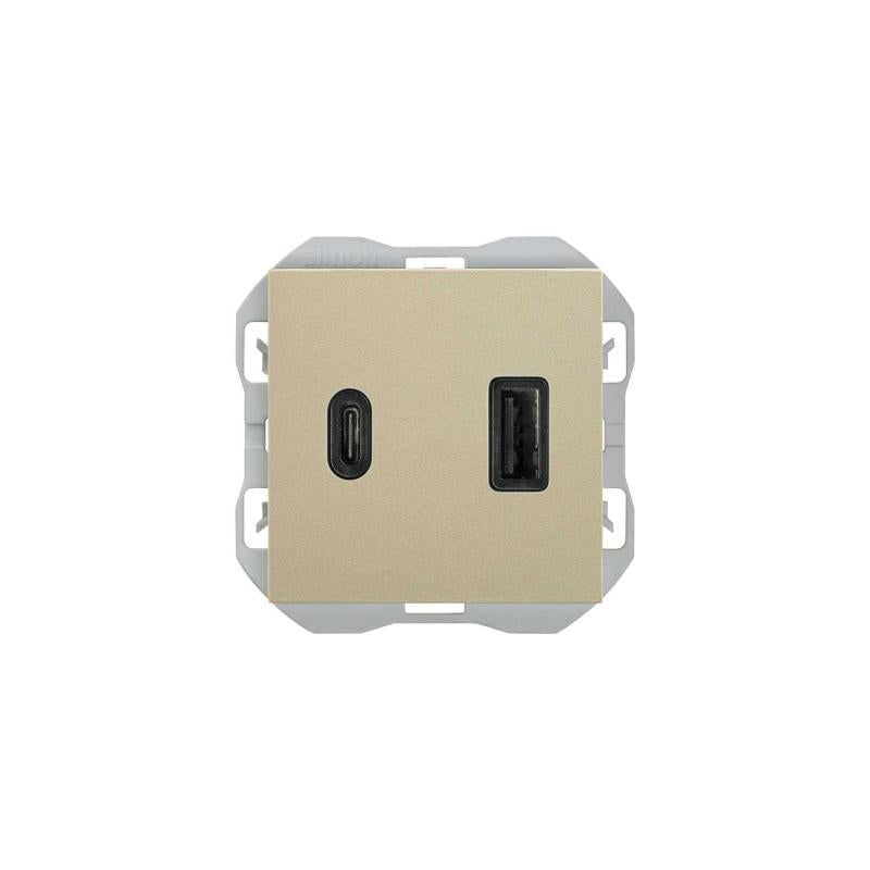 Carregador Duplo Smartcharge USB + TIPO C SIMON 270 20000296