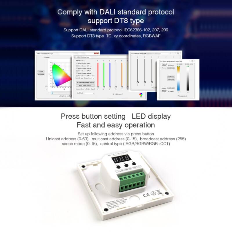 Comando MiBoxer DP3S Controlador Táctil LED DALI para Controlador de Dimmer DL-X