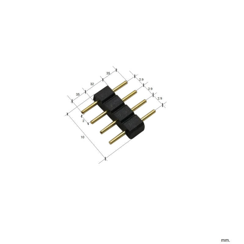 Conector 4 PIN Fita LED RGB 12/24V DC