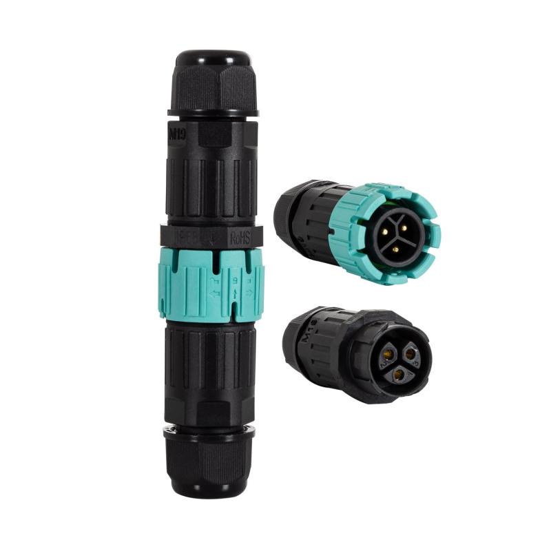 Conector de Cabo Estanque Conexão Macho Fêmea 3 Pines 0.5-2.5mm² IP68