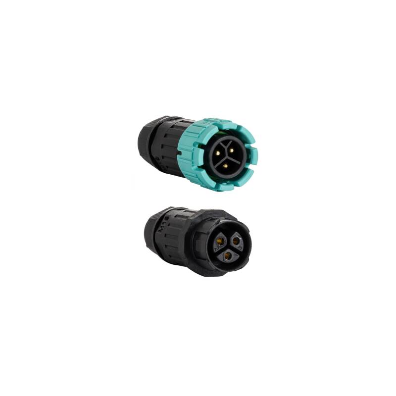Conector de Cabo Estanque Conexão Macho-Fêmea 3 pinos 0,5-2,5 mm² IP68