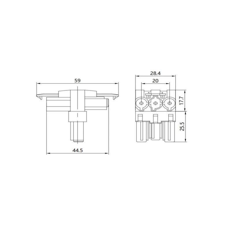 Conector Distribuidor T GST18 Entrada 3 Pólos