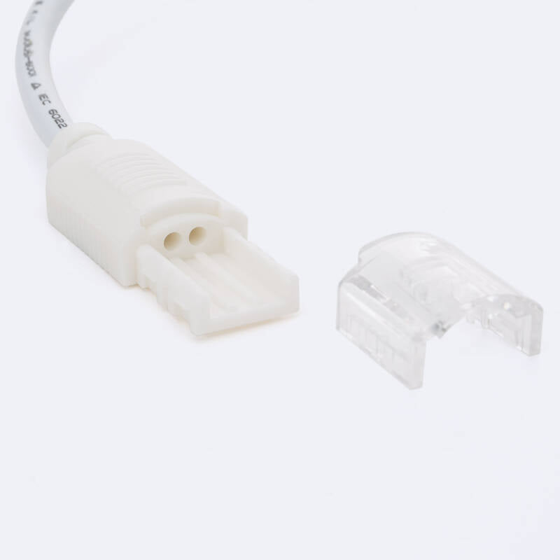 Conector Duplo com Cabo para Fita LED Auto-retificada 220V AC SMD IP65 Largura 12mm Monocor