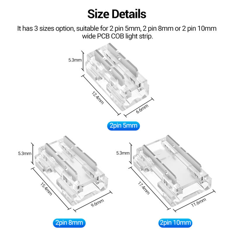 Conector Hipopótamo 9 em 1 para Fitas LED 12/24V DC SMD e COB IP20 Largura 5mm/8mm/10mm