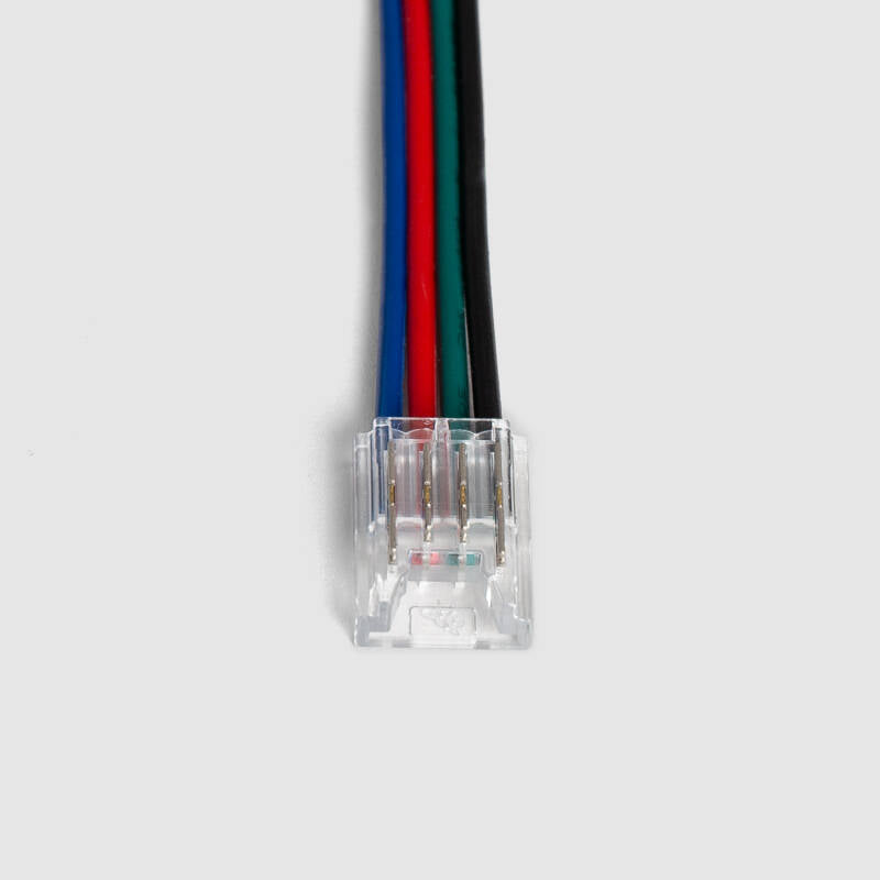 Conector para Fita LED 24V RGB SMD largura 8 mm IP20 Duplo com Cabo