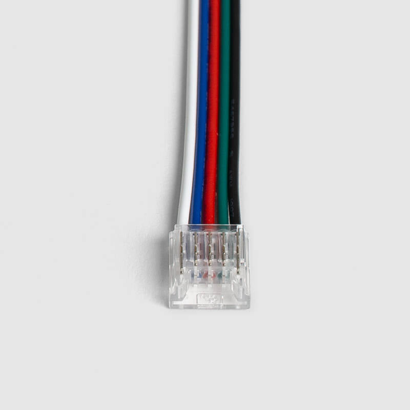 Conector para Fita LED 24V RGBW SMD Largura 10 mm IP20 Duplo com Cabo