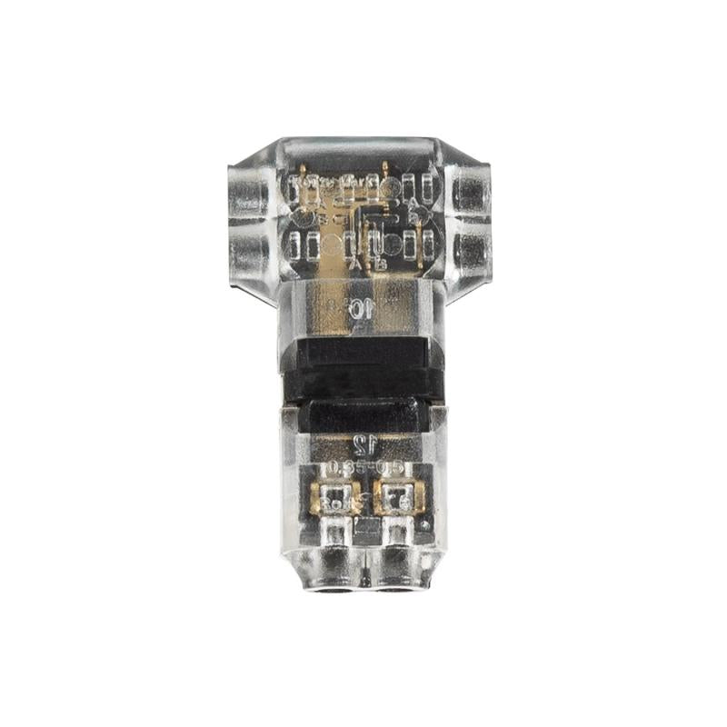 Conector tipo T de 2 pólos de cabo não decapado de 0,5mm para as Fitas LED IP40