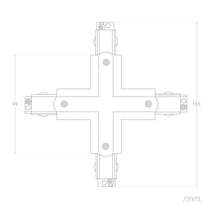 Conector Tipo X para Calha Trifásico