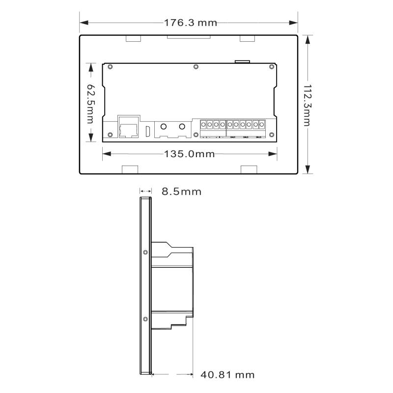 Controlador DALI Master Tela Tátil WiFi AIDimming PE-X7 compatível com Zigbee, 192 endereços