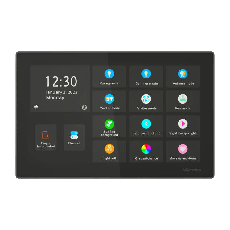 Controlador DALI Master Tela Tátil WiFi AIDimming PE-X7 compatível com Zigbee, 192 endereços