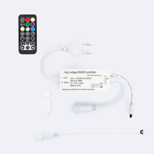 Controlador Mangueira LED Redonda 220V AC 36 LED/m RGB IP65 Corte cada 100 cm