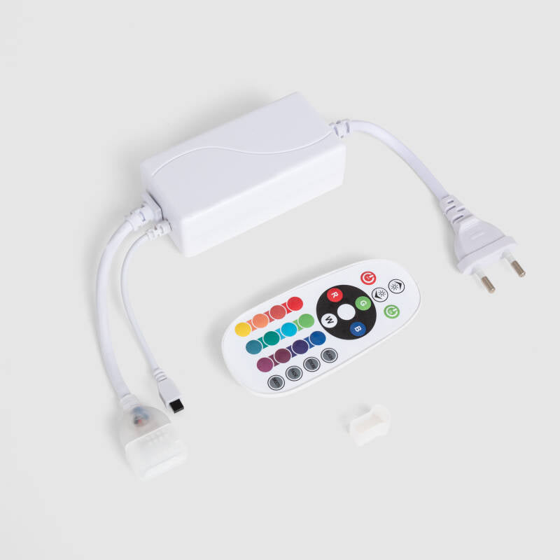 Controlador para Fita LED Neon Regulável 220V RGB SFLEX8 com Comando IR