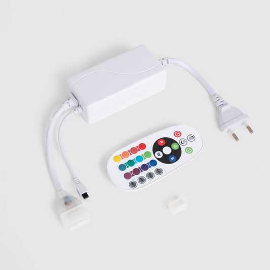 Controlador para Fita LED Neon Regulável 220V RGB SFLEX8 com Comando IR