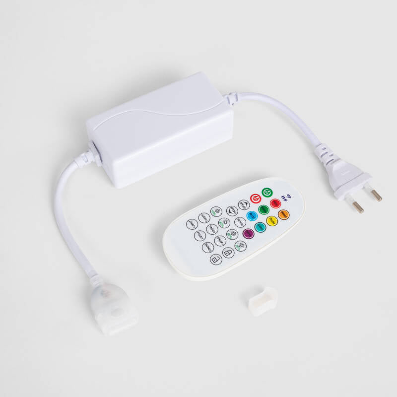 Controlador para Fita LED Neon Regulável 220V RGB SFLEX8 com Comando RF