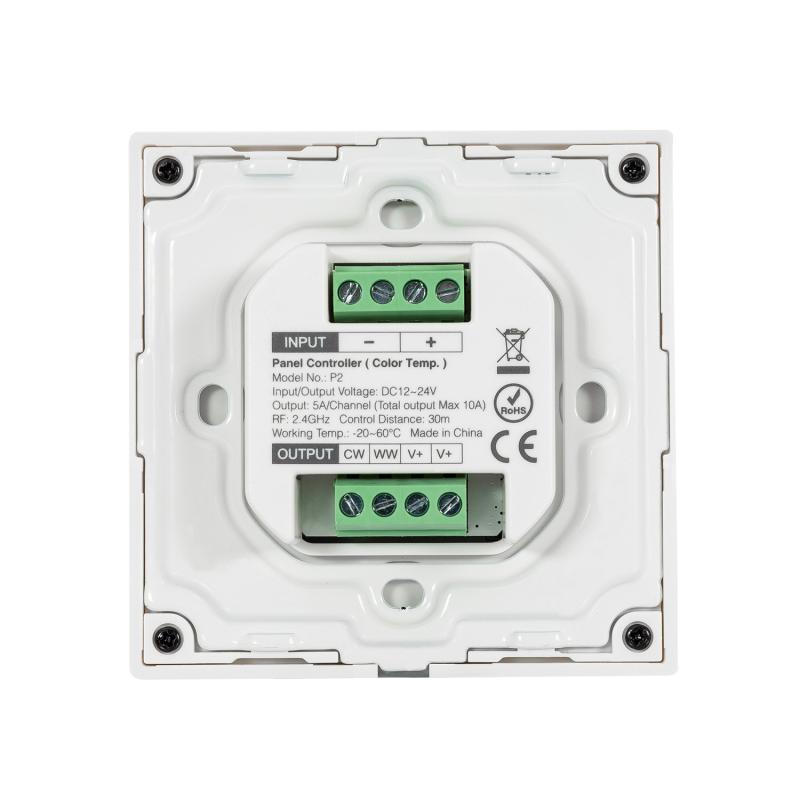 Controlador Regulador de Parede Táctil LED CCT 12/24V DC RF MiBoxer P2