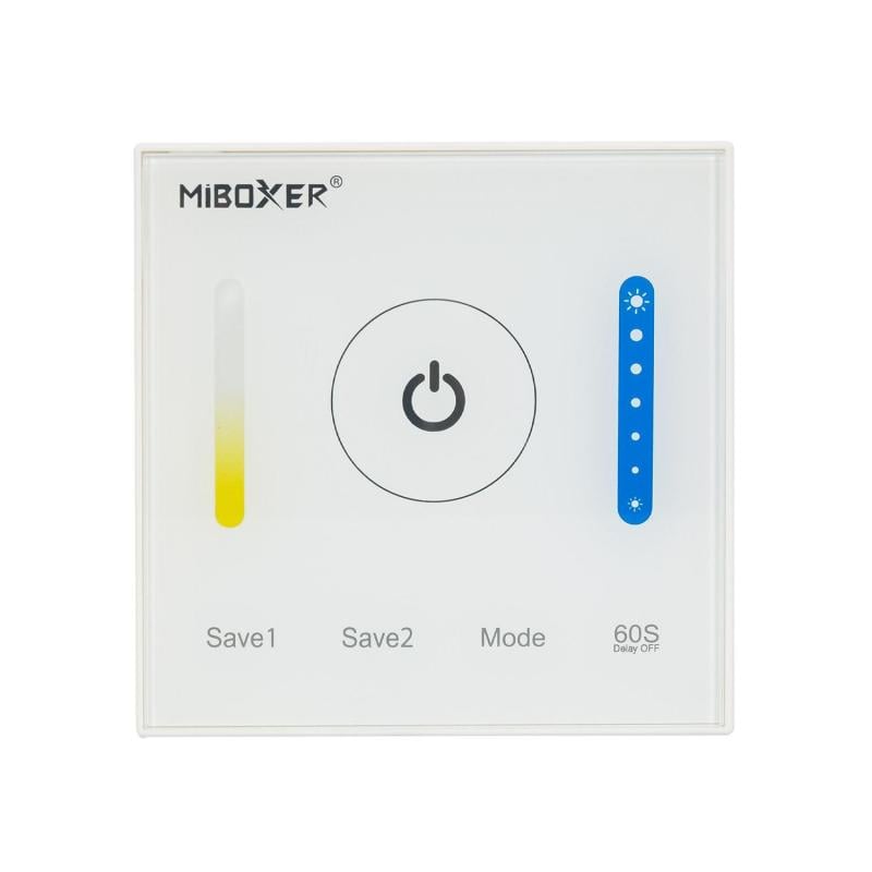 Controlador Regulador de Parede Táctil LED CCT 12/24V DC RF MiBoxer P2