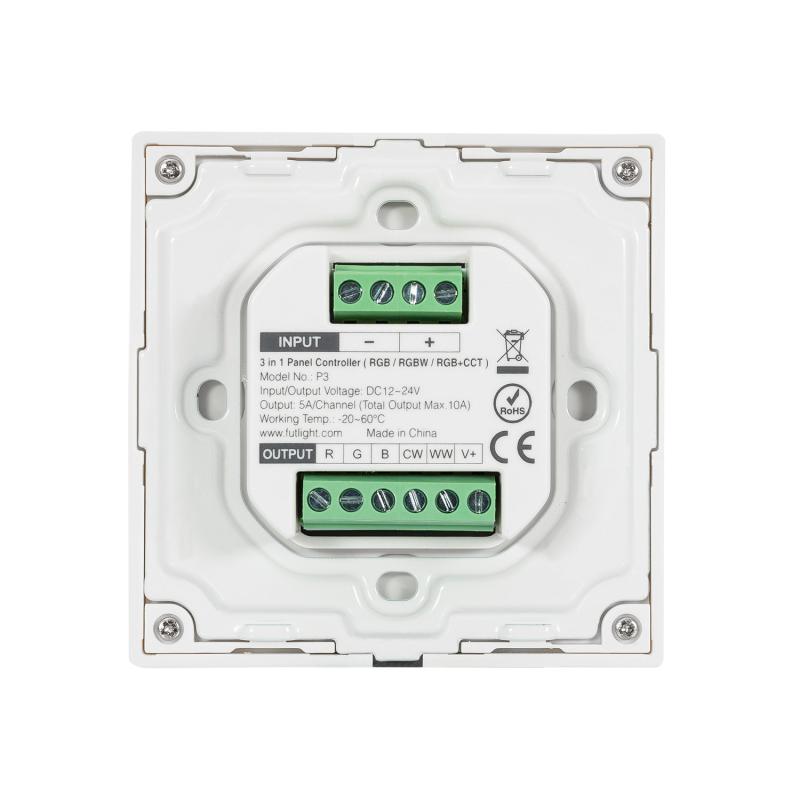 Controlador Regulador de Parede Táctil RGB/RGBW/RGB+CCT 12/24V DC RF MiBoxer P3
