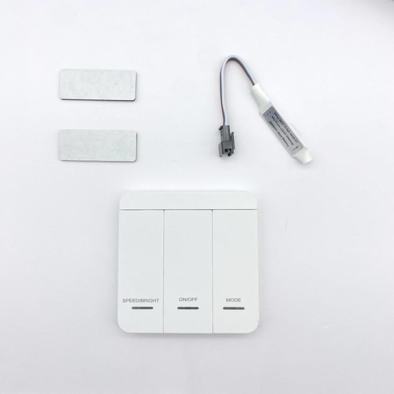 Controlador regulador Fita digital 12/24 V DC com comando RF de 3 botões