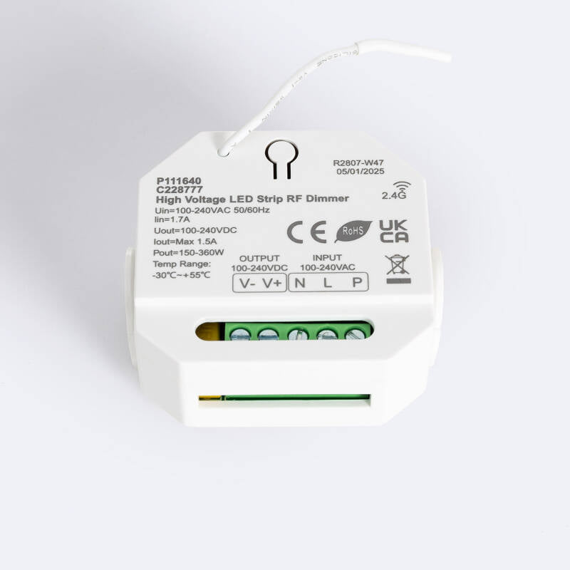 Regulador de Fita LED Monocromática 220V SKYDANCE S1-HV Compatível com Botão e Comando RF