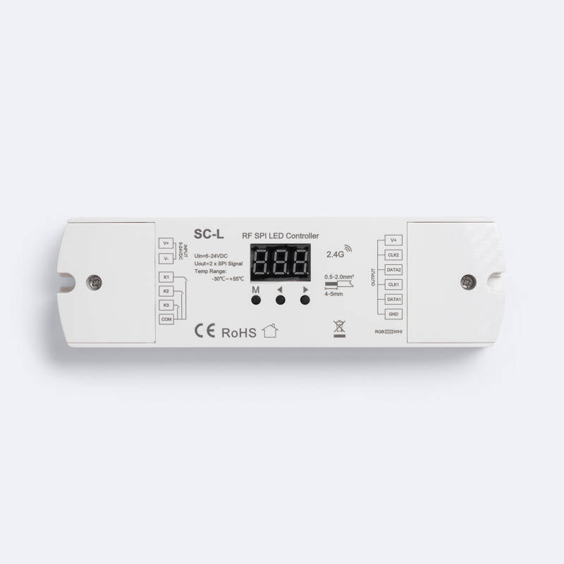Controlador de Fita LED Digital SPI RGB/RGBW 12-24V SKYDANCE SC-L Compatível com Botão e Comando RF