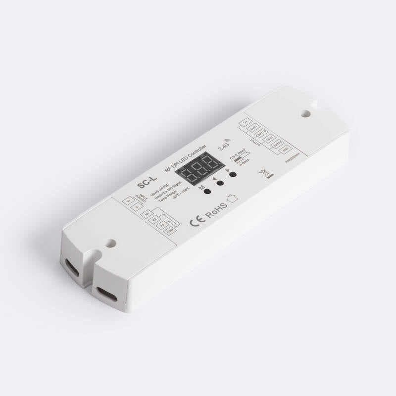 Controlador de Fita LED Digital SPI RGB/RGBW 12-24V SKYDANCE SC-L Compatível com Botão e Comando RF