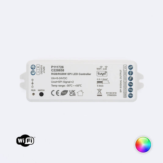Controlador WIFI Fita LED Digital SPI RGB/RGBW 12-24V SKYDANCE WT-SPI Compatível com Comando RF