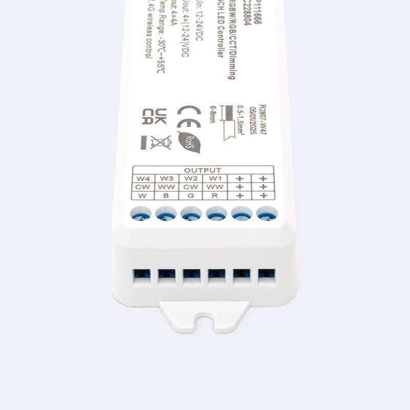 Controlador de Fita LED Monocromática/CCT/RGB/RGBW 12-24V SKYDANCE VP Compatível com Comando RF