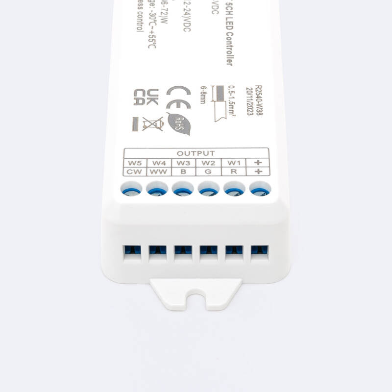 Controlador de Fita LED RGB+CCT 12-24V SKYDANCE V5-M Compatível com Comando RF
