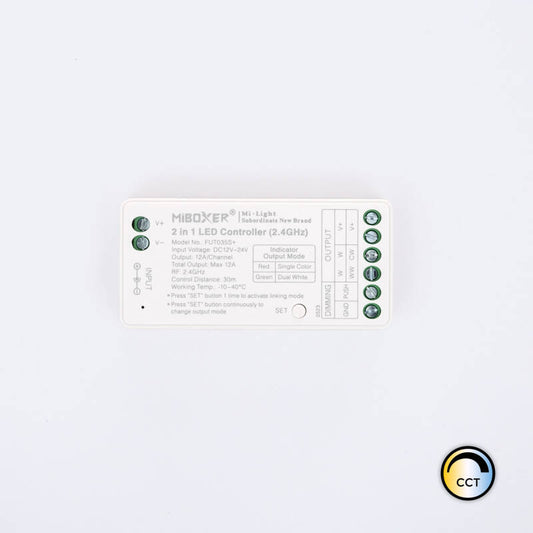 Controlador Regulador LED Monocor /CCT 12/24V DC MiBoxer FUT035S+ Compatível com Pulsador