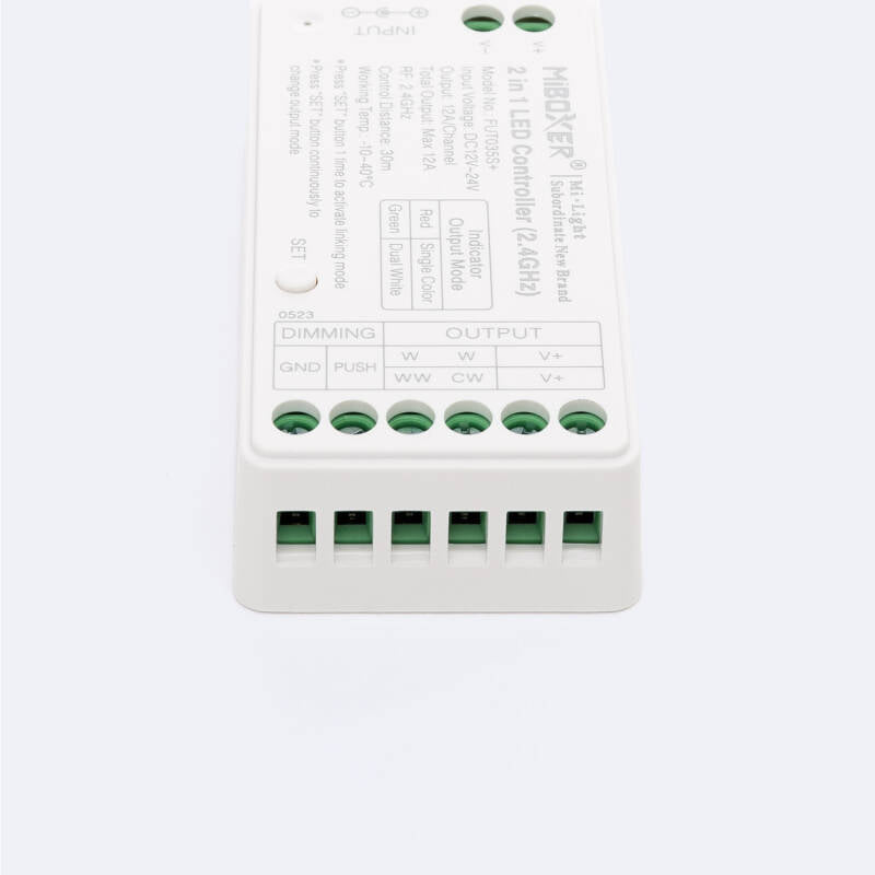Controlador Regulador LED Monocor /CCT 12/24V DC MiBoxer FUT035S+ Compatível com Pulsador