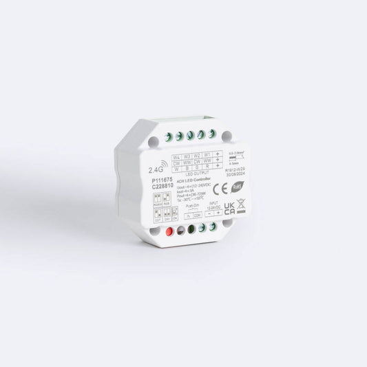 Controlador de Fita LED Mônocromática/CCT/RGB/RGBW 12-24V SKYDANCE V4-S Compatível com Comando RF