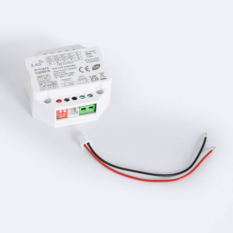 Controlador de Fita LED Mônocromática/CCT/RGB/RGBW 12-24V SKYDANCE V4-S Compatível com Comando RF