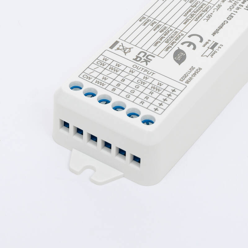 Controlador Zigbee e RF 5 em 1 DIM/CCT/RGB/RGBW/RGB+CCT 12-24V SKYDANCE WZ5 para Fitas LED