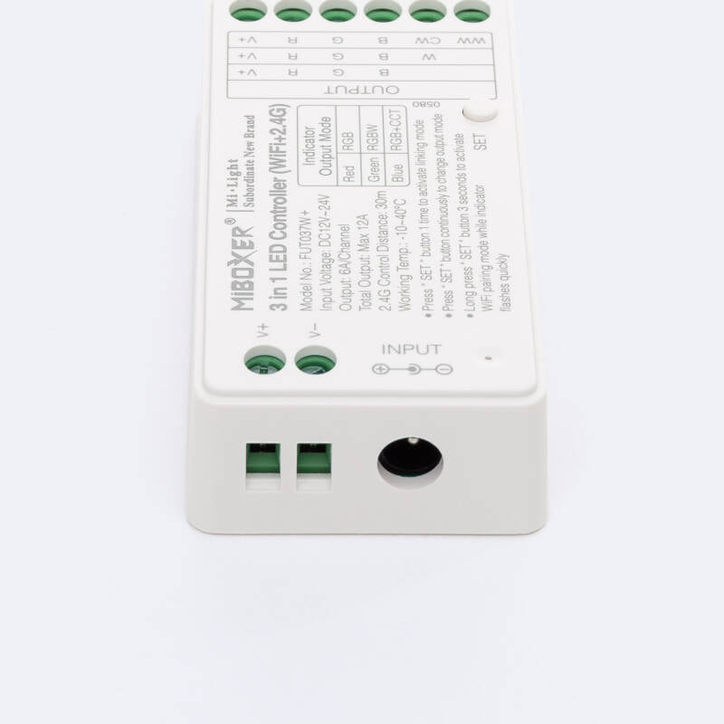 Controlador Regulador LED RGB/RGBW/RGB+CCT 12/24V DC MiBoxer FUT037W+