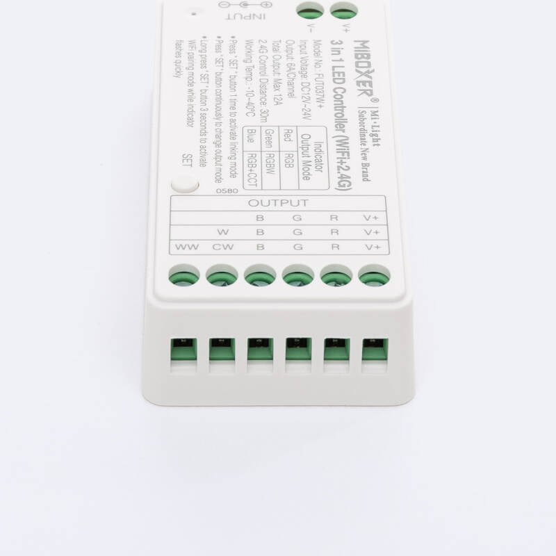 Controlador Regulador LED RGB/RGBW/RGB+CCT 12/24V DC MiBoxer FUT037W+