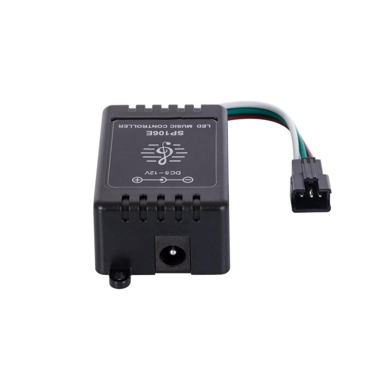 Controlador Regulador Musical Fita LED RGBIC Digital SPI 5-12V DC com Comando IR