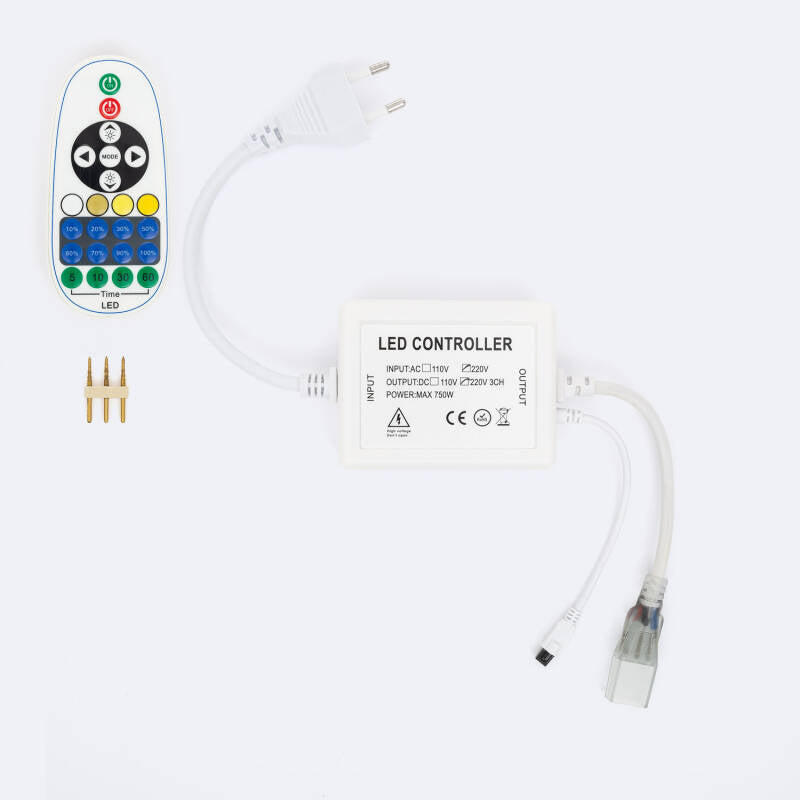 Controlador Regulador para Fita LED CCT 220V AC com Comando IR