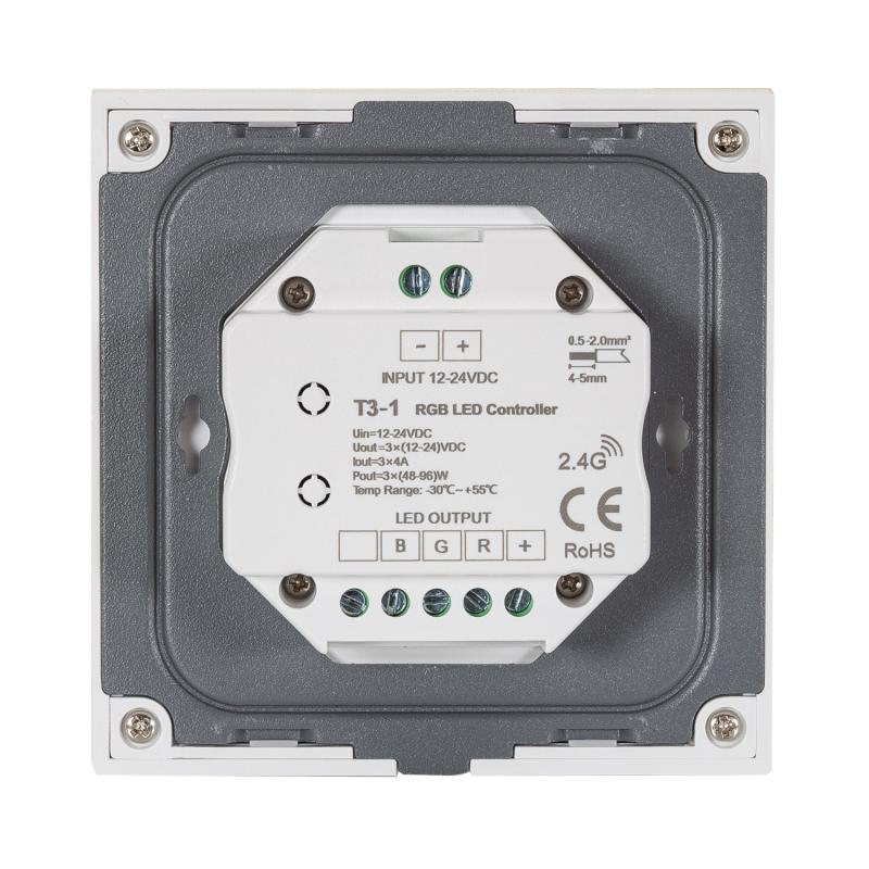 Controlador de Fitas LED RGB 12-24V Embutido Tátil SKYDANCE T3-1 Compatível com Comando RF