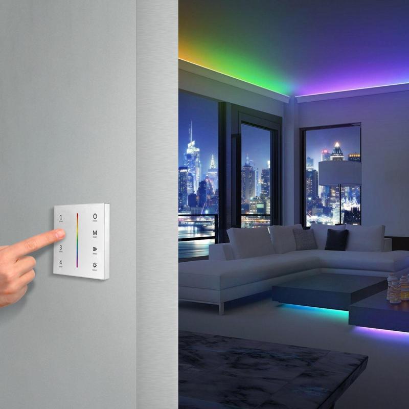 Controlador de Fitas LED RGB 12-24V Embutido Tátil SKYDANCE T3-1 Compatível com Comando RF