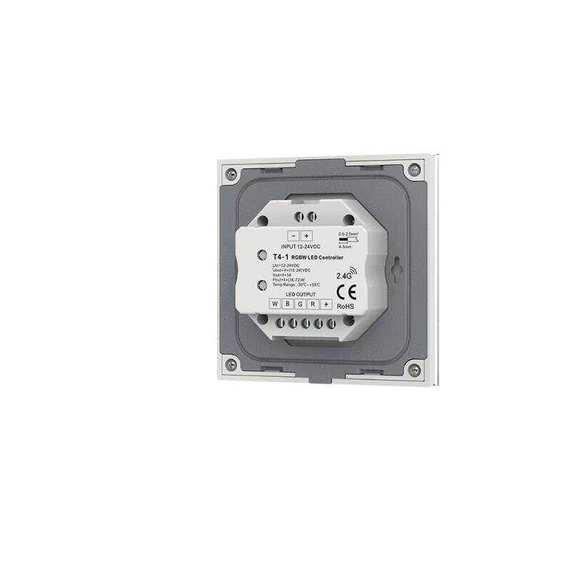 Controlador de Fita LED RGBW 12-24V Embutido Tátil SKYDANCE T4-1 Compatível com Comando RF