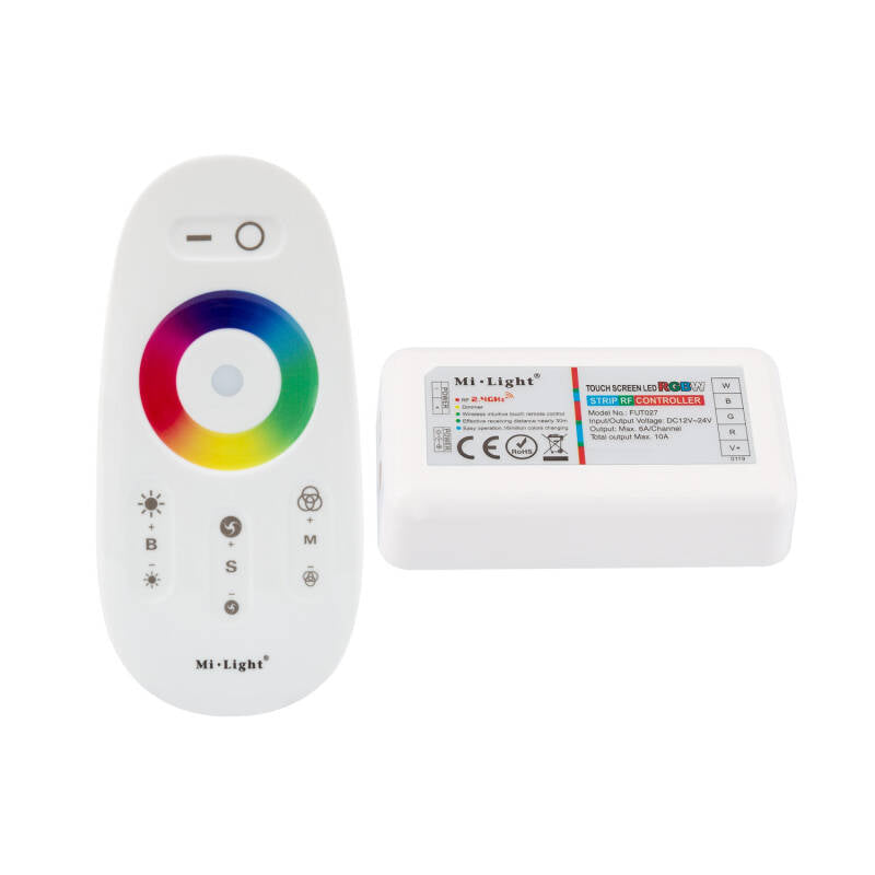 Controlador Regulador Tátil Fita LED RGBW 12/24V DC com Comando RF