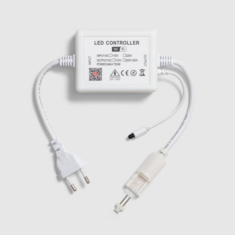 Controlador Regulador WiFi para Fita LED Monocolor com Controlo RF
