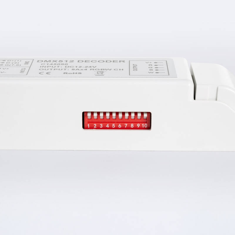 Controlador RGBW DMX512 Descodificador 4 Canais