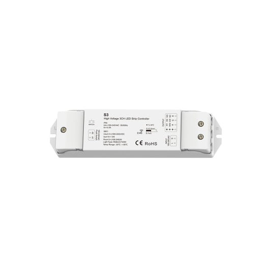 Controlador S3 RGB COB 220V | RF 2.4GHz + Push Dim