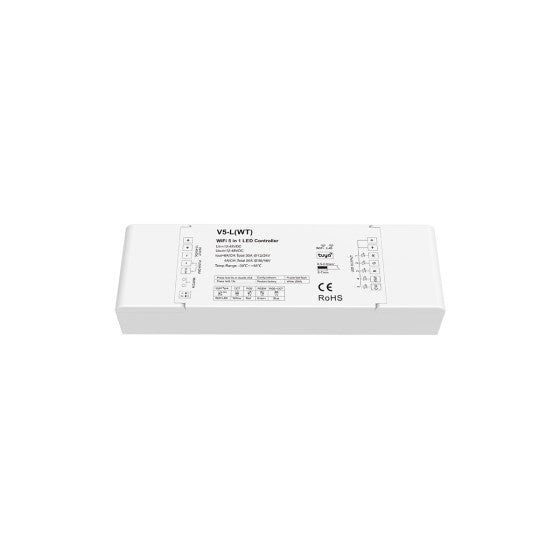 Controlador Tuya RGB+CCT DC48V 5 Canais | FILUX