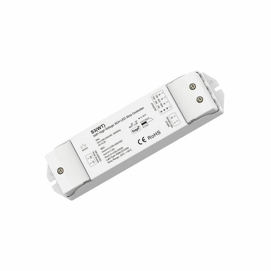 Controlador Wi-Fi para Fita LED 220 V Monocromática/CCT/RGB SKYDANCE S3(WT) Compatível com Botão e Comando RF