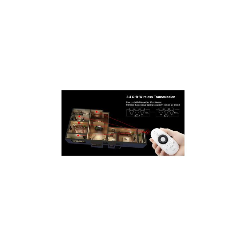 Controle Remoto RF para Regulador LED W/CCT 4 Zonas MiBoxer FUT007