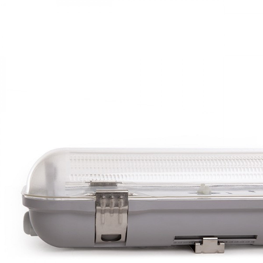 Pack de 4 Kits de Luz LED conectáveis ​​impermeáveis ​​para dois tubos LED ABS/PC de 1200 mm com clipes em aço inoxidável
